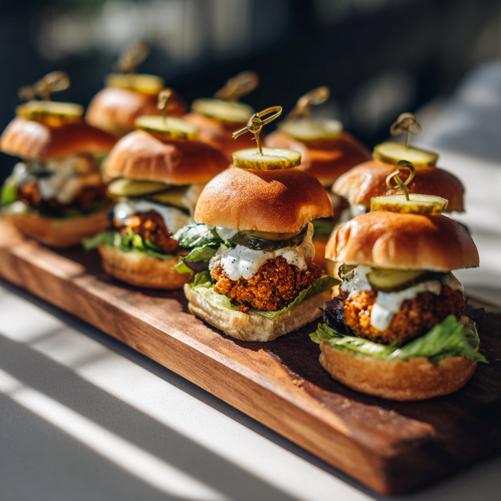 Buffalo Chickpea Sliders with Spicy Kick